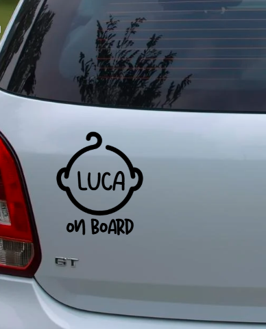Sticker auto Baby on board personalizat