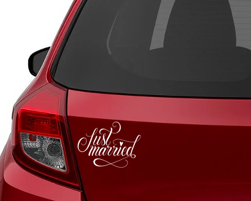 Sticker auto Just married