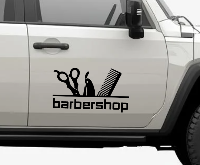 Sticker auto BARBERSHOP