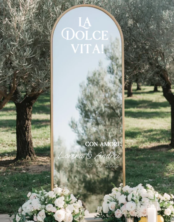 Sticker personalizat pentru oglinda de nunta-ICarts