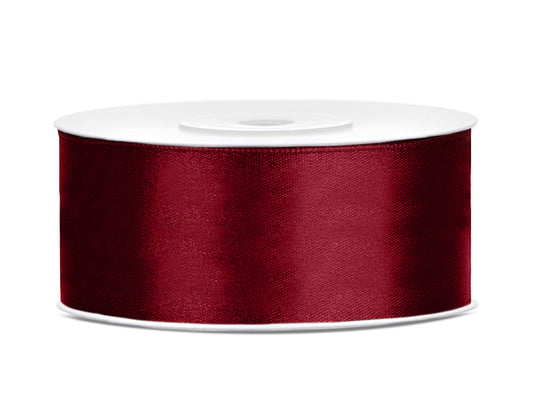 Panglica satin, burgundy, 25mm/25m