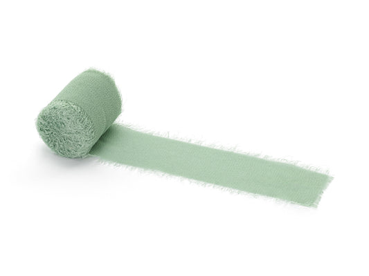 Panglica de matase(chiffon), (Sage), 40mm/5m