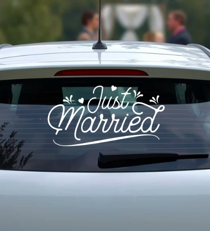 Sticker auto Just married