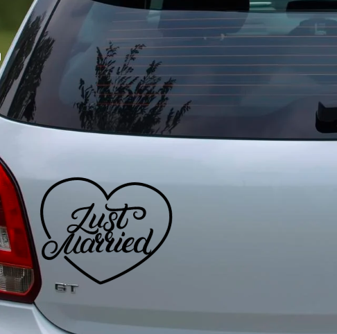 Sticker auto Just married