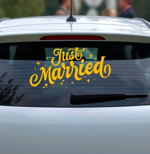 Sticker auto Just married
