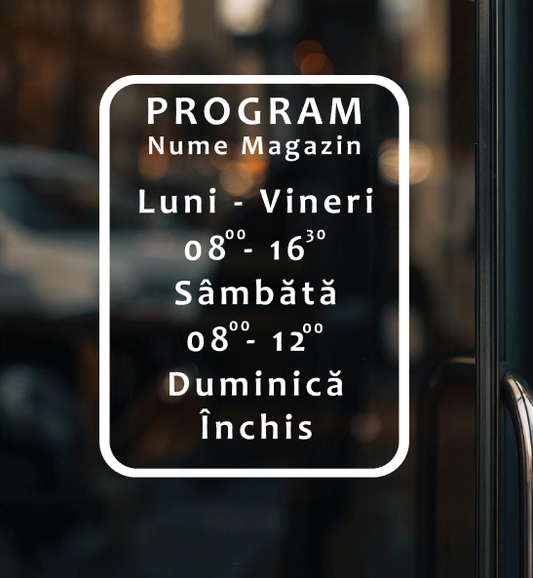 Sticker program functionare/orar