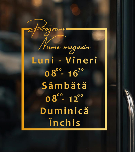 Sticker program functionare/orar