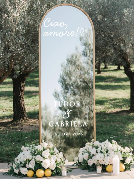 Sticker personalizat pentru oglinda de nunta-ICarts