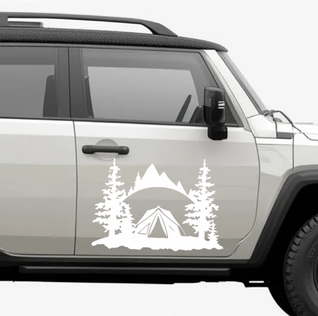 Sticker auto camping